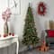 7ft. Pre-Lit Flat Back Montreal Mountain Pine Artificial Christmas Tree, White LED Lights